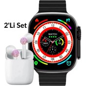 Resim Smart Watch Kulaklık Hediyeli Akıllı Saat T800 Ultra 