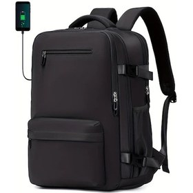 Resim Motion003 Siyah Renkli Büyük Kapasiteli Seyahat Sırt Çantası Ayakkabı Gözlüğü Ve Usb Portu Siyah 