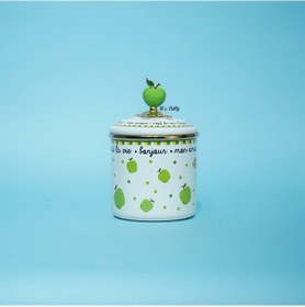 Resim Mon Amour Emaye Orta Boy Kavanoz 12 Cm Yeşil 