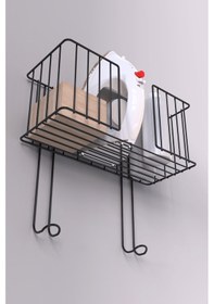 Resim Karteya Duvar Tipi Asılabilir Ütü Masası Organizer Pratik Ve Şık Depolama Çözümü Ütü Tutacağı Siyah 