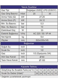 Resim Daxom Ukdax 14 STL LPG Tüplü Hermetik Şofben 