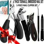 Resim 5 İngiliz Paslanmaz Çelik Tırnak Bakım Seti - Batık ve Kalın Ayak Tırnakları İçin Sağlam Makas, Manikür Aletleri, Çivi Dosyası & Kutikel Penseleri ile Klasik Siyah Saplı Erkek, Kadın, Yaşlılar için Halloween Hediyesi 