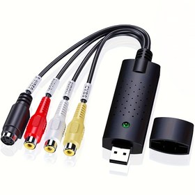 Resim VHS'den Dijital Dönüştürücü Video Yakalama Kartı - NTSC/PAL/SECAM Destekli USB 2.0 Adaptör, Windows/Mac/PC için USB 2.0 Video & Ses Yakalama, VHS Bant Dönüştürme | Kompakt Tasarım | Dayanıklı Plastik Gövde 