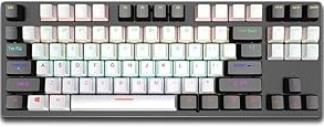 Resim Coverzone Leaven K550 Kablolu RGB Mekanik Klavye - 87 Tuşlu, Işıklı, Ergonomik Tasarım, 150cm Kablo, Bilgisayar PC için, Siyah-Beyaz, Mavi Switch 