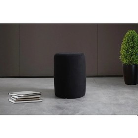 Resim Most Ekol Puf 25 Siyah Kadife Kumaş Evinize Teslim 