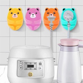 Resim Neler Geldi Neler Ayıcık Desenli Çok Amaçlı 4 Lü Fiş Tutucu Kablo Düzenleyici Kablo Tutucu 