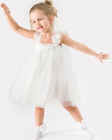 Resim Kız Bebek Kız Çocuk Doğum Günü Parti Düğün Yazlık Elbise Tüllü Tütü Astarlı Bebek Takım Bebek Giyim 001 