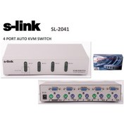 Resim S-link SL-2041 4pc-1mn vga+ps-2 Otomatik Kvm Switch 