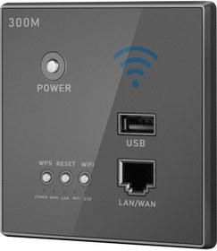 Resim Yunboo 300mbps Duvar Tipi Akıllı Router - Ev Otel İçin Kablosuz Ağ, Usb Şarj, 3g Desteği, Derin Gri 