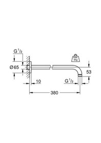 Resim Grohe Rainshower Tepe Duşu Dirseği Duvardan 380 Mm - 28361000 Diğer 