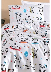 Resim Pike Seti Baskılı Tek Kişilik Lovepandas Beyaz Beyaz 