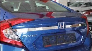 Resim Honda Civic Fc5 2016-2020 Bagaj Üst Nikelaj Kaplama Dar 