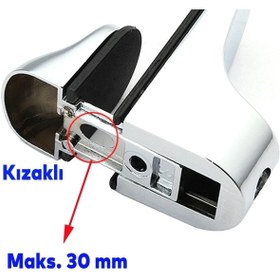 Resim NZB Ayarlanabilir Etajer Cam Tutucu Ahşap Raf Tutucu Cam Etejeri Krom (1 ÇİFT) 