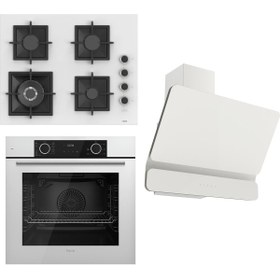 Resim Ferre Flameart Sc Serisi Beyaz Set (SC406-WFA + XE63CB +D081 ) - 65 Cm'lik Kare Döküm Izgara-Wok 