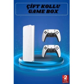 Resim Mobil Dünyası 3D Çift Oyun Kollu 4K Hd Ekran Nostaljik 20.000 Oyunlu Beyaz Game Box - MB000X-2H2300 