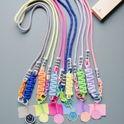 Resim 1 adet Şık Renkli Örgülü Telefon Askısı, Akrilik Zincir ve Mutlu Yüz Bileklikleri ile - Dayanıklı Polyester, Akıllı Telefon Organizasyonu ve Kayıp Önleme için Mükemmel, Trendy Aksesuarlar ve Aksiyon Kamerası Askıları için İdeal, Telefon Aksesuarları | Canlı Askı | Dayanıklı Polyester Askı 