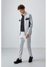 Resim Tommy Life Gri Yüzeyi Dokulu Standart Fit Nakışlı Erkek Eşofman Takım - 85248 Gri 