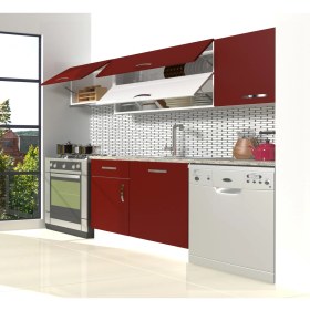 Resim Decoraktiv Elite 220 MDF Hazır Mutfak Dolabı - Tezgah Dahil - Bordo 