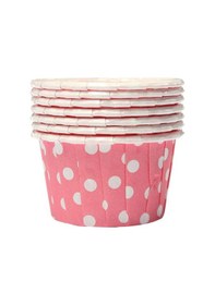 Resim Dolphin Muffin Kağıt Karton Pembe Puantiyeli Cupcake Kek Kalıbı Kapsülü Kabı - 50 Adetlik 5 Paket 