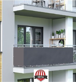 Resim 9.5 Metre X 60 Cm Gri Renk Polyester Balkon Demiri Brandası Su Geçirmez 1.sınıf 650g Çok Renkli 
