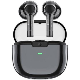Resim Recci Hi-Fi Ses Kaliteli Kulak İçi Bluetooth Kulaklık Recci REP-W50 Amber Serisi Şeffaf Tasarım v5.3 Siyah 