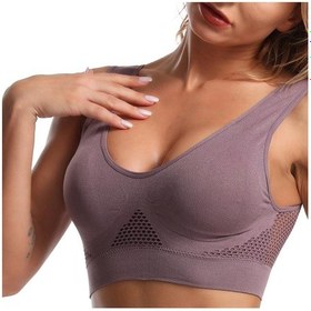 Resim Açık Kahverengi Kadın Spor Sütyeni Dikişsiz Tam Destek Kapsama Kablosuz Spor Sütyeni Yoga Spor Salonu Egzersiz Fitness M-5xl Açık Kahverengi 