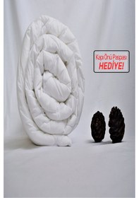 Resim Çift Kişilik Yumuşak Sıcak Tutan Kışlık Yorgan Beyaz 