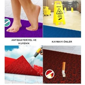 Resim Armaşık Paspas Kırmızı Kaydırmaz Paspas 