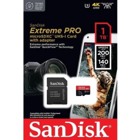 Resim Ohbe Express 1 Tb Extreme Pro Microsdxc Kart + Sd Adaptör + Rescuepro Deluxe, 200 Mb/s'ye Kadar, A2 Uygulama Performansı, Uhs-I, Sınıf 10, U3, V30 ile 