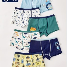 Resim 6 Paket Pamuklu Erkek Çocuk Boxer Külotları Sevimli Çizgi Film Desenleri ile - Rahat Esnek Kesim, Örme Kumaş, Spandex Karışımı, 12 Yaş ve Altı Çocuklar İçin Normal Kalıp Tipi - Tüm Mevsim İç Çamaşırı Şortları[GX] 