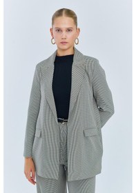 Resim Mixray 4580 Kadın Pitikare Blazer Ceket Gri 