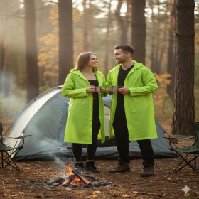Resim Dream Plus Unisex Fıstık Yeşili Eva Kumaş Su Rüzgar Geçirmez Yağmurluk Mevsimlik Kullanım İçin 