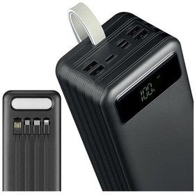 Resim Powerway Tx60 Siyah 60000 Mah Çoklu Çıkış Dijital Göstergeli Ekstra Kablolu Powerbank Siyah 