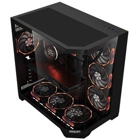 Resim Oexpert Coolman 7 Argb Fanlı Kumanda Kontrollü Akvaryum Gamıng Siyah Kasa 