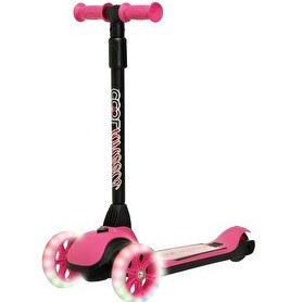 Resim Cool Wheels Cortix Led Işıklı 3 Tekerlekli Katlanabilir Pembe Çocuk Scooter 