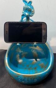 Resim Dekoratif Polyester Çerezlik&telefonluk Biblo Turkuaz Gold Eskitme 