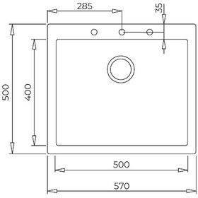 Resim Teka Forsquare 50.40 Tg Tek Hazneli Tegranite+ Eviye - Parlak Krem - 115230008 