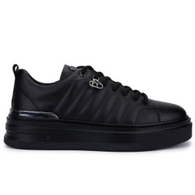 Resim Tamer Tanca Erkek Hakiki Deri Siyah Deri Sneakers & Spor Ayakkabı 