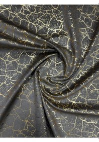 Resim Mza Varak Desenli Astarlı Dşemelik Kumaş Kahverengi 