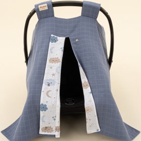 Resim Puset Örtüsü - Çift Taraflı - İndigo Muslin - Mavi Bulut 