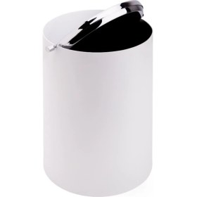 Resim PremiumPort Şık Beyaz ve Krom Banyo Çöp Kovası 3 Lt, 253X175X175 mm 