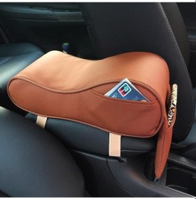 Resim Createtech Cbtx Araba Pu Deri Kol Dayama Kutusu, Mat Telefon Tutucu, Kahverengi Saklama Çantası Ve Kart Yuvası 