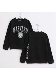 Resim Wanex Erkek Çocuk Şardonlu Uzun Kol Kalın Bisiklet Yaka Sweatshirt - 16213 Siyah 