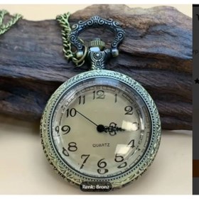 Resim RTRRH Retro Bronz Kuvars köstekli Cep Saati 