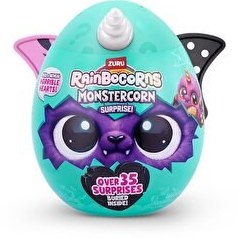 Resim Rainbocorns Monstercorn Sürpriz Peluş Gri Boynuz 