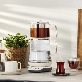 Resim Homend Royaltea 1749H Konuşan Cam Çay Makinesi Beyaz 