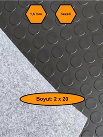 Resim Siyah Paralı Muşamba , Zemin Örtüsü, Kaymaz Özellikli Zemin Paspası, 2x20 Metre 