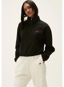 Resim Bad Bear Scarlette Half Zip Kadın Sweatshirt-25242-siyah Siyah 