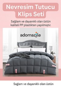 Resim adornazzle 4 Adet Nevresim Tutucu Klips Seti, Yorgan Klipsi, Yorgan Tutucu 