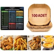 Resim Airfryer Pişirme Kağıdı 100 Adet Fritöz Pişirme Kağıdı,fritöz Yağlı Kağıdı, Yanmaz Kağıt 